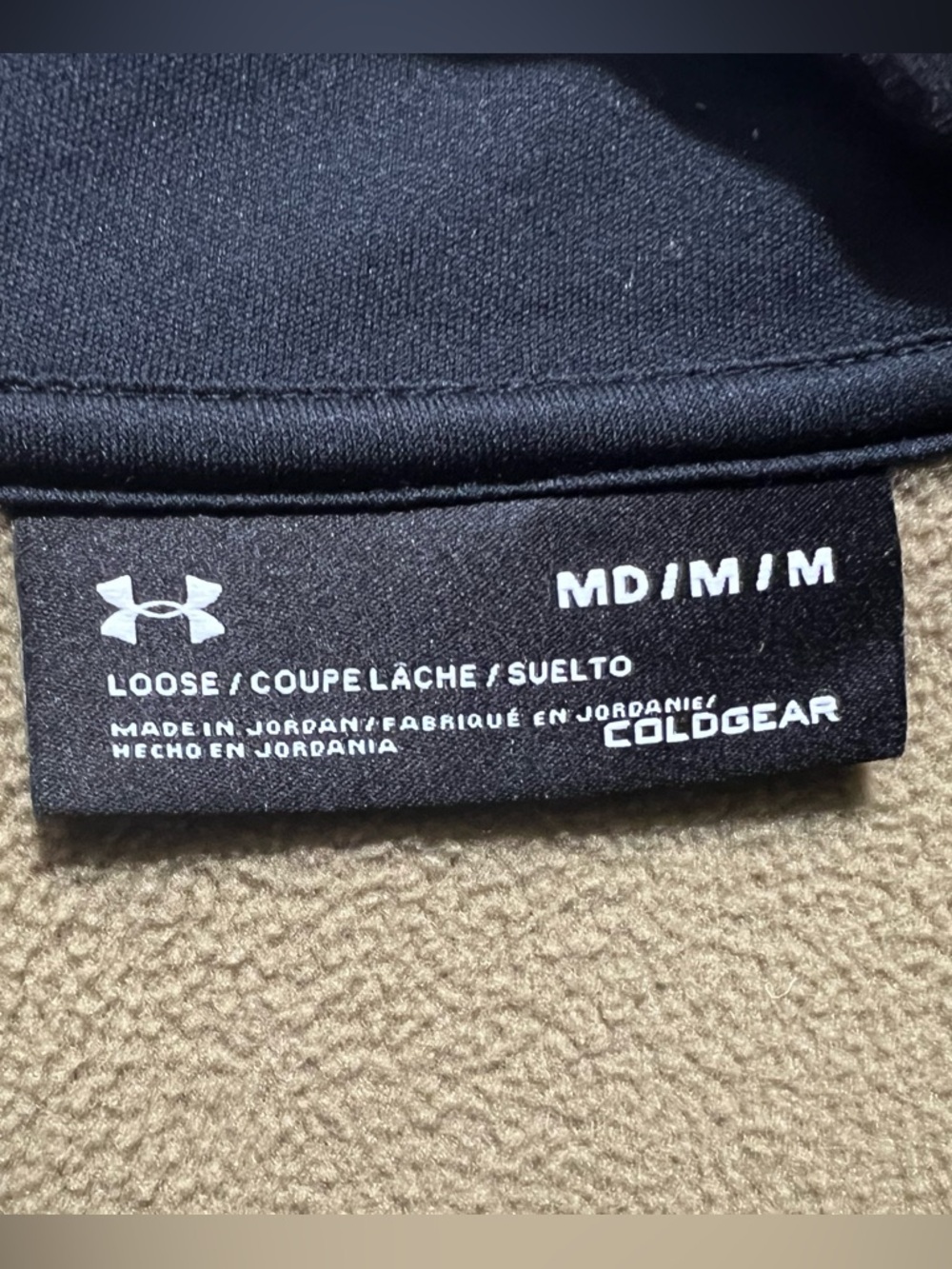 Under Armour Black Collar with Tan Fleece Interior Pullover - Picture 7 of 10